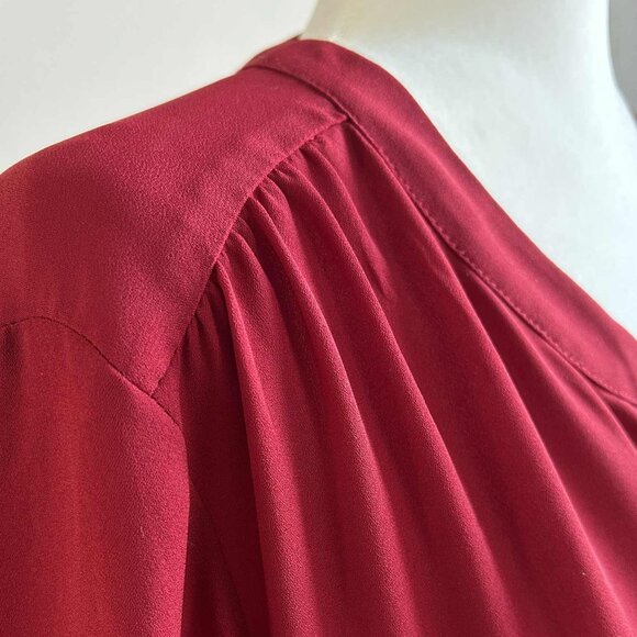 NYDJ Carnelian Red Recycled-Poly Pintuck Blouse Oversized Fit – US XL - Picture 8 of 11